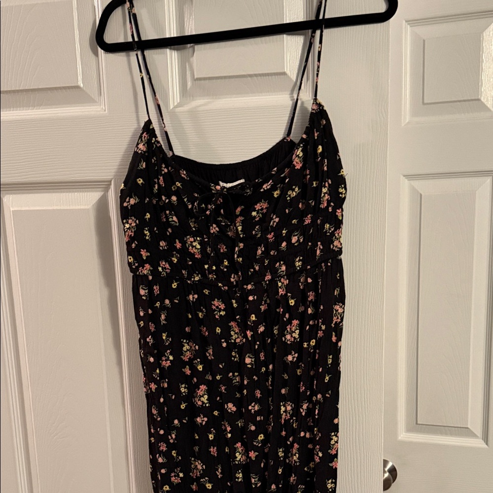 Summer black floral dress